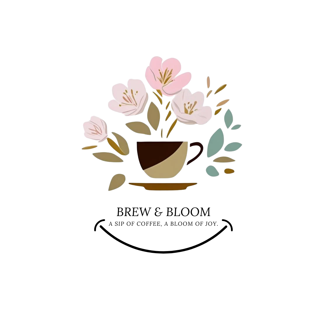 Brew & Bloom kahve markası logosu
