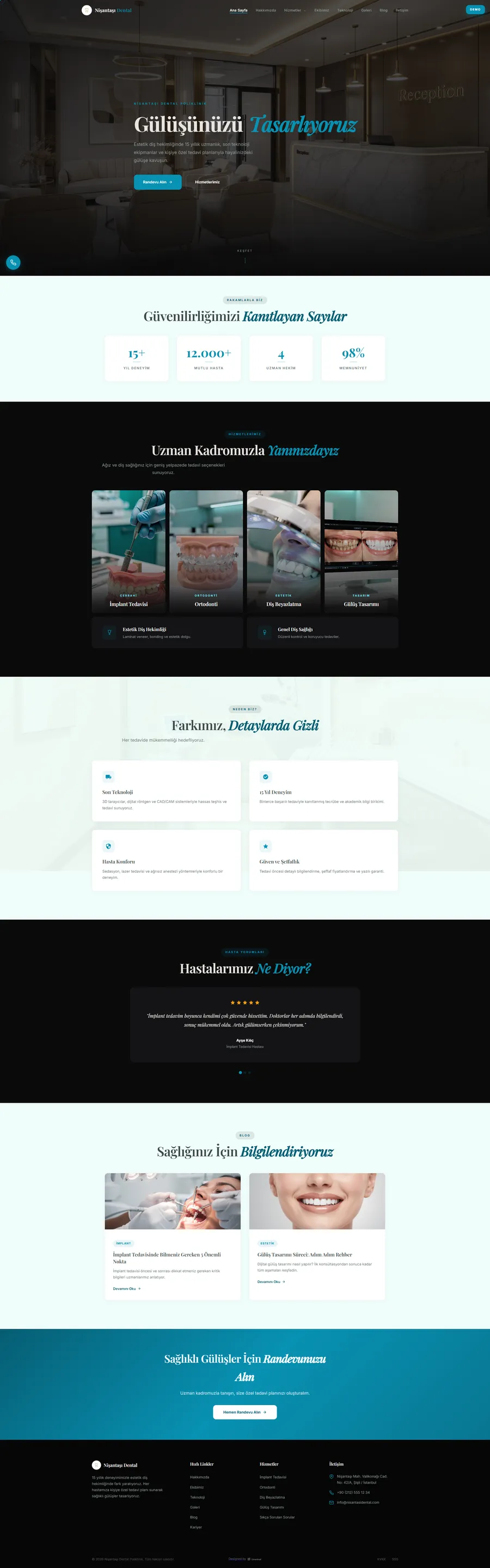 Premium dental clinic web concept